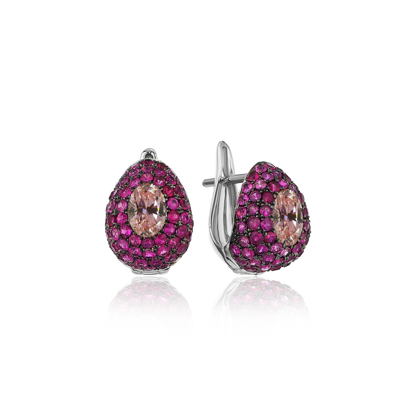 All Over Gem Hoops with Pink Sapphires