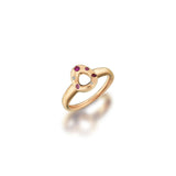 Mini Pebble Ring with Pink Sapphire Drops