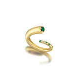Flip Ring with Emerald Drops