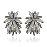 Palm Earrings with Pave Diamonds