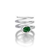 Swirl Gem Ring with Green Tourmaline