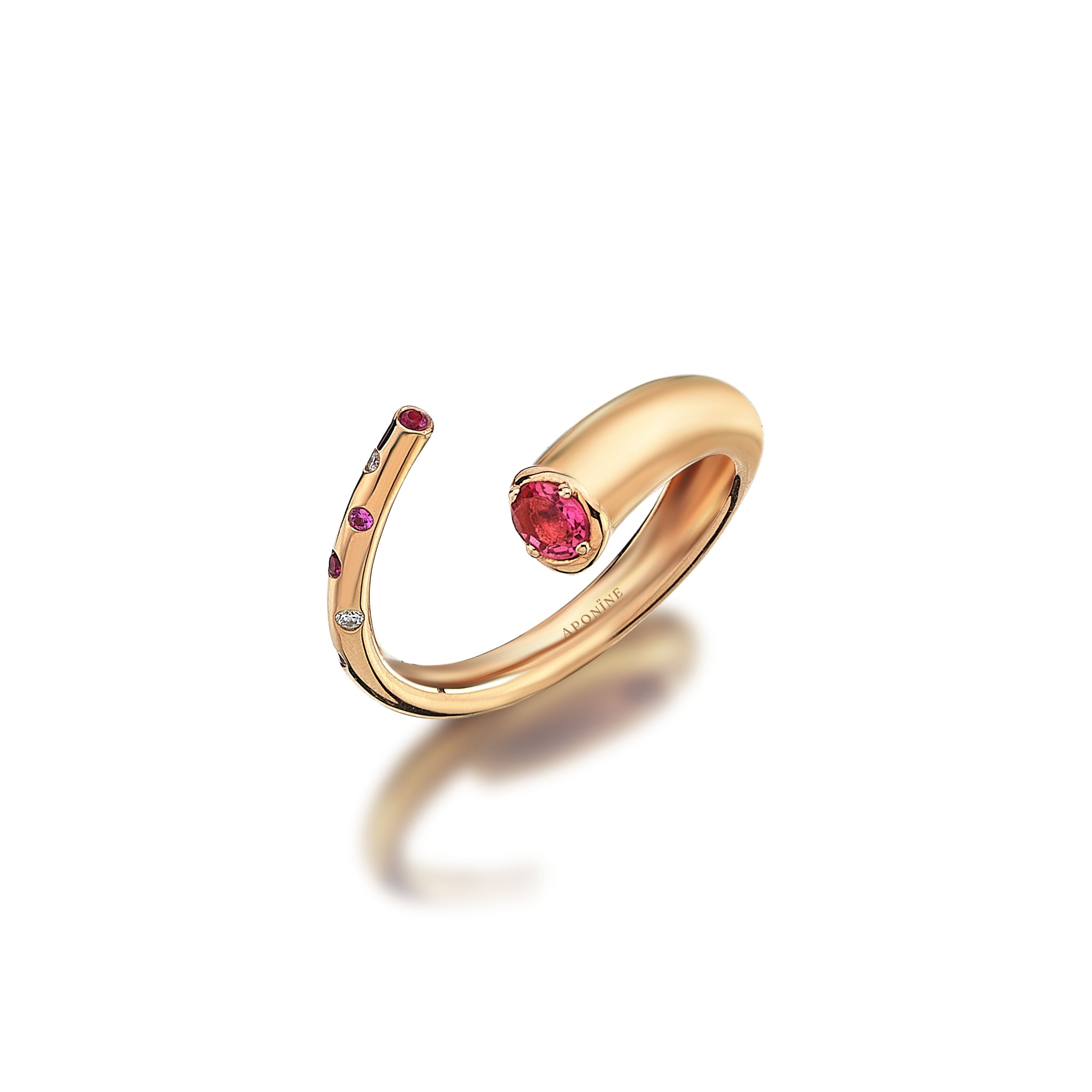 Flip Ring with Pink Tourmaline Drops