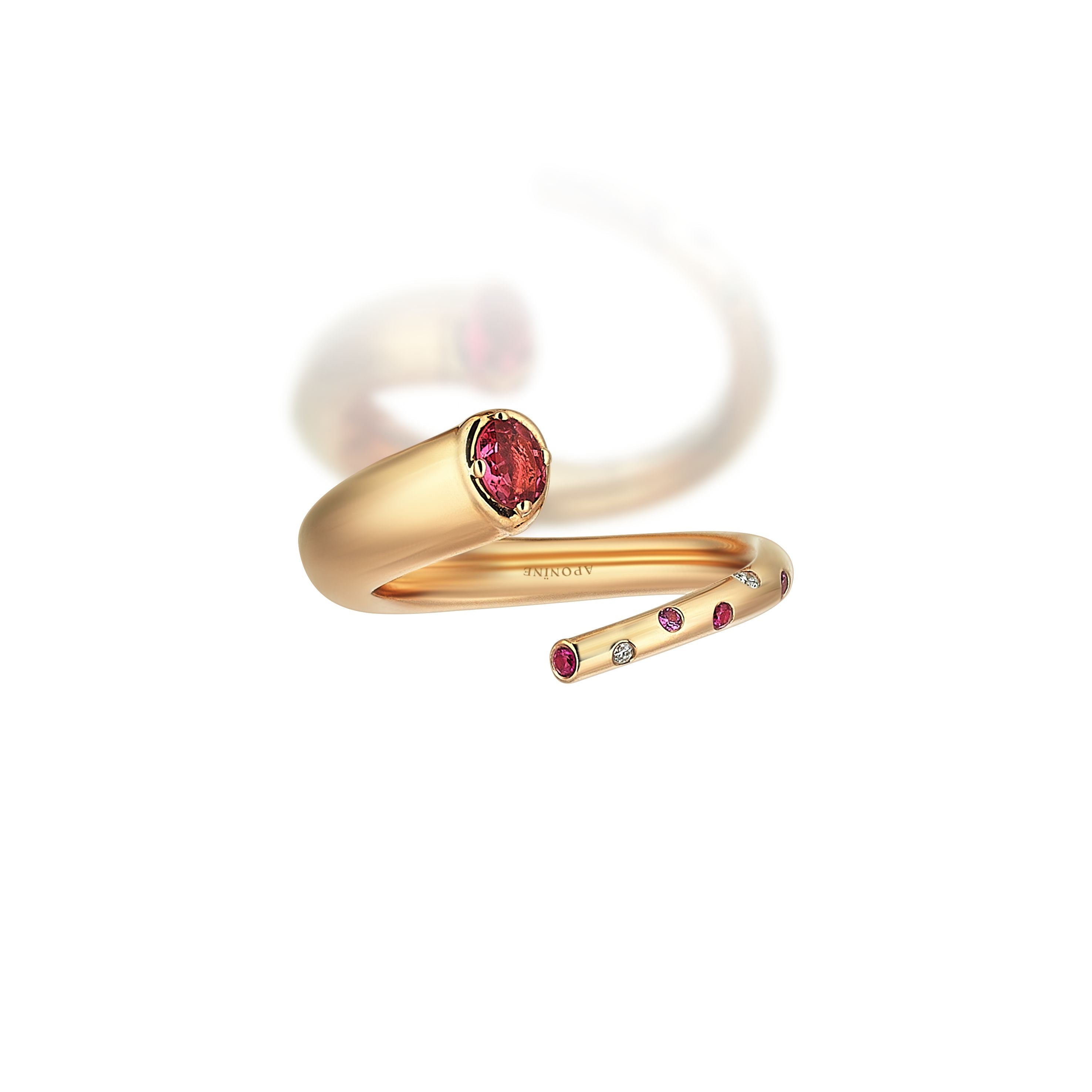 Flip Ring with Pink Tourmaline Drops