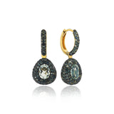 Pebble Earrings - Green Tourmalines & Sapphires