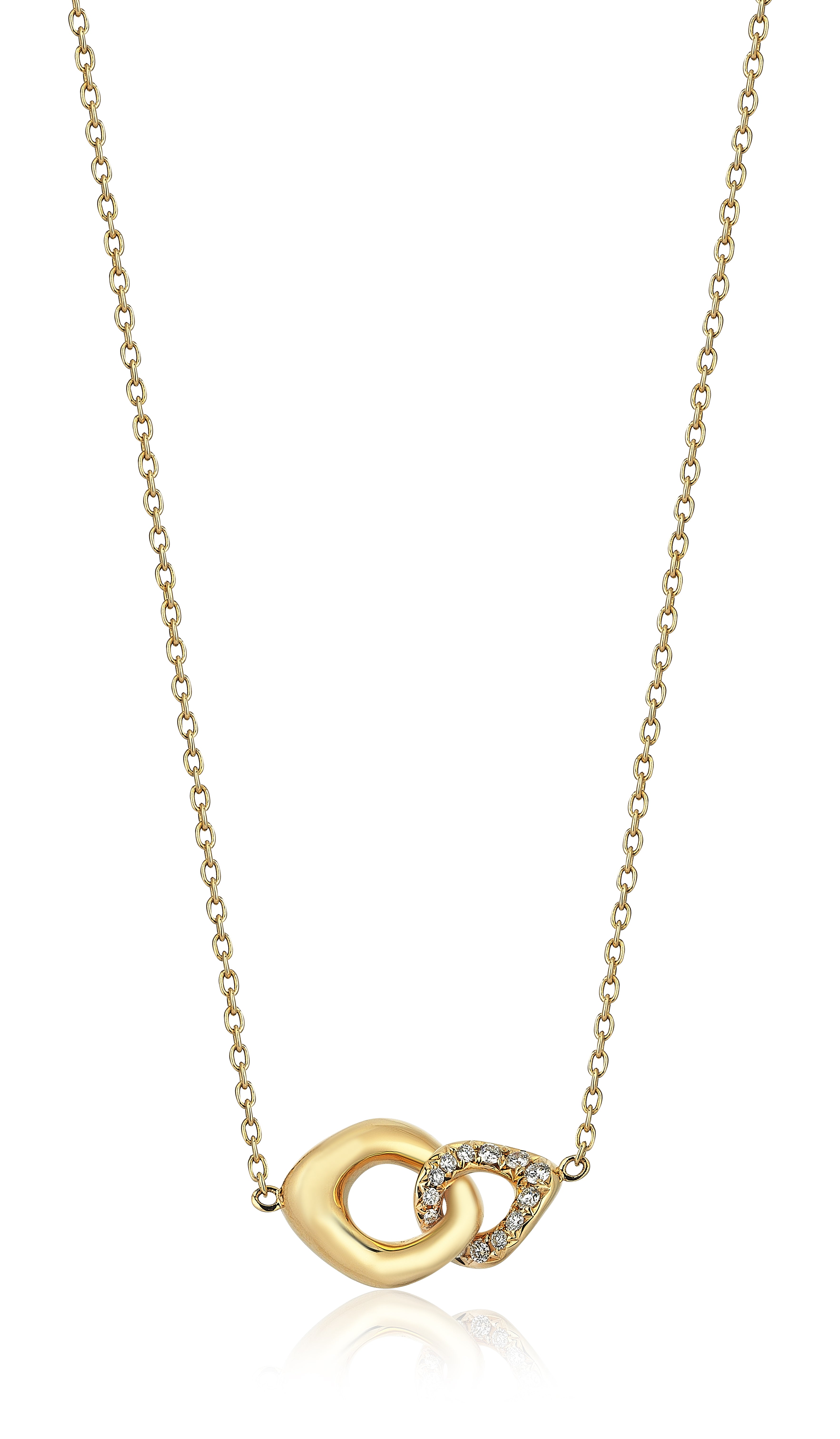 Pebble Link Necklace with Diamond
