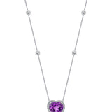 Heart Drop  Necklace - Amethyst