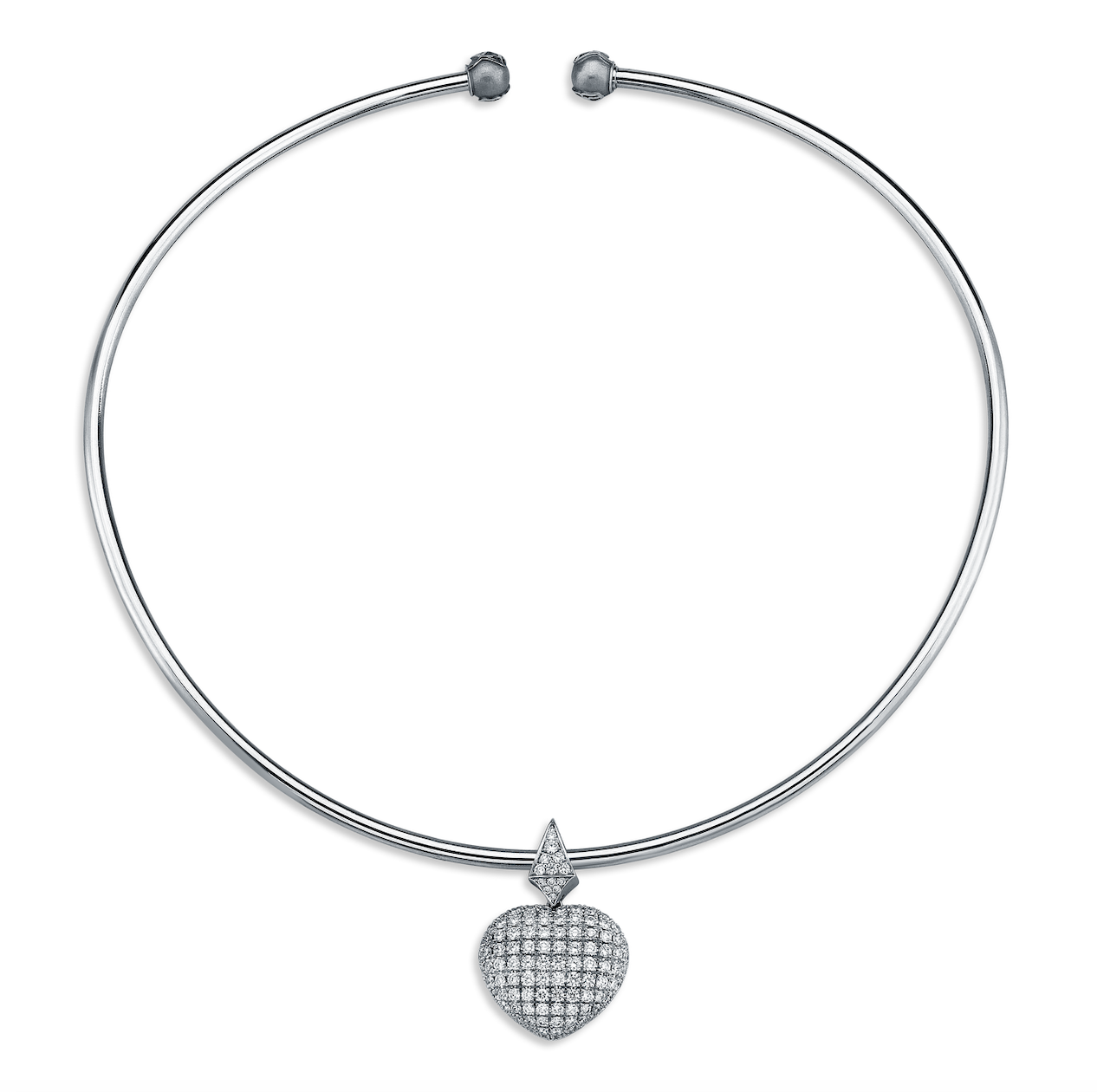 The Full Heart Choker with Allover Diamond