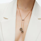 İkili Bonbons Kolye - Dumanlı & Şampanya