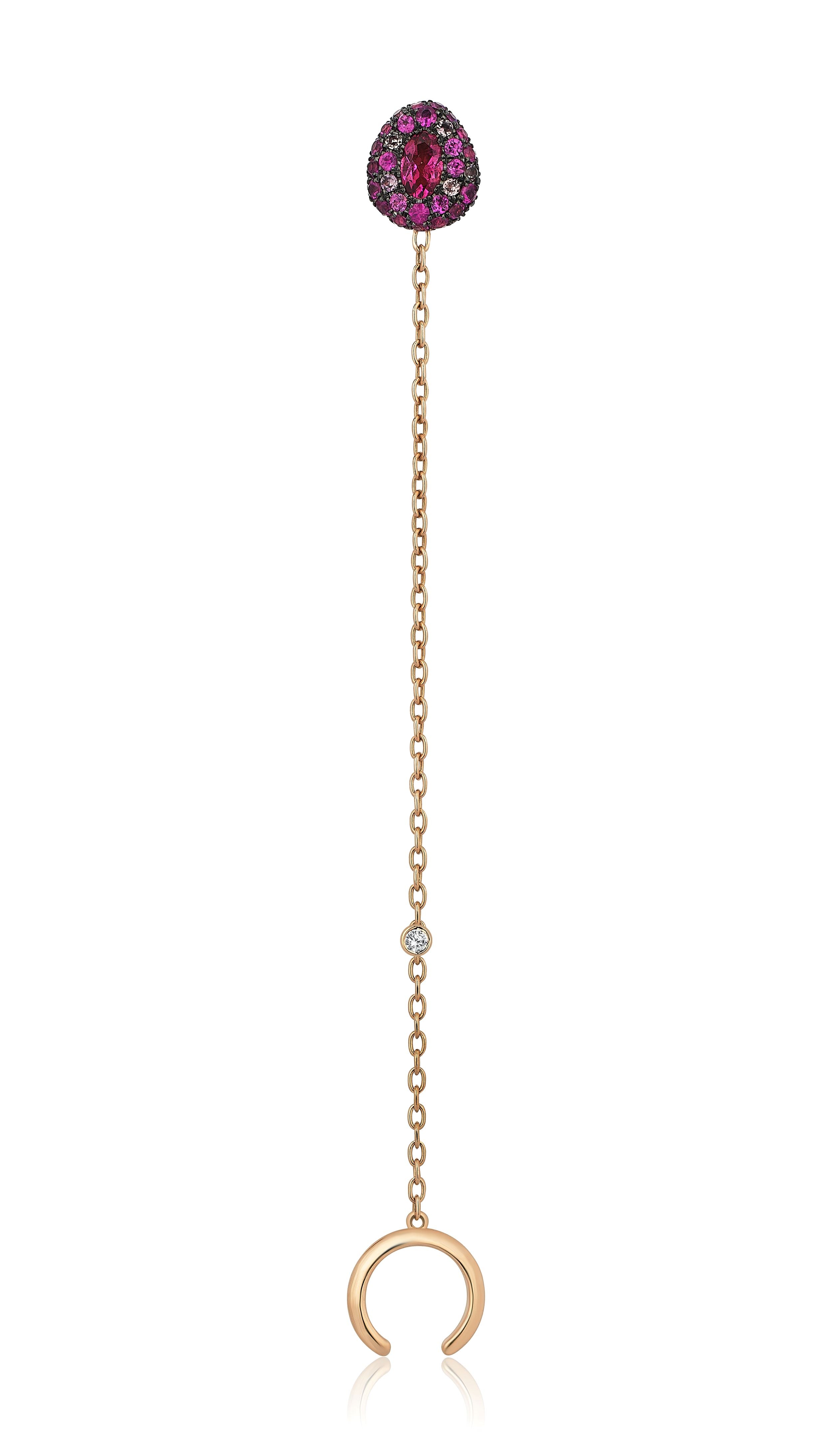 All Over Gem Earcuff with Pink Sapphire