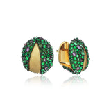 Bud Earrings - Savorite & Pink Sapphire