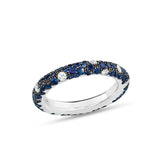 Safir ve Beyaz Pırlantalı Parti Yüzüğü