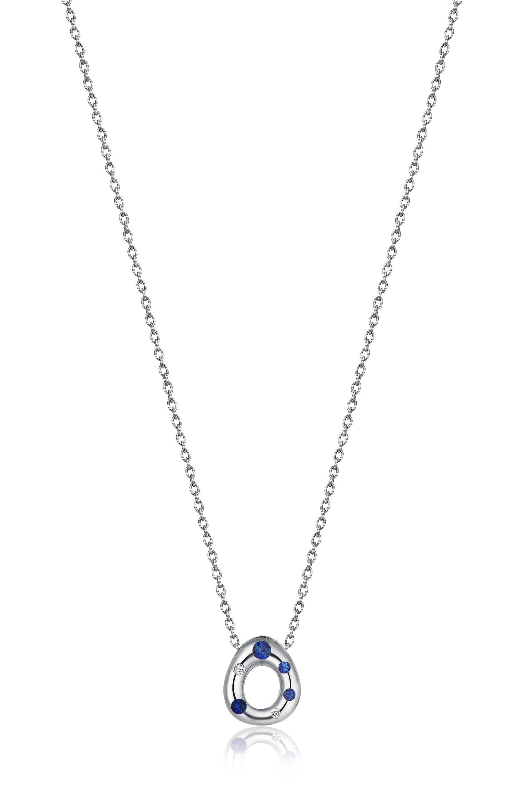 Mini Pebble Necklace with Sapphire Drops (Medium)