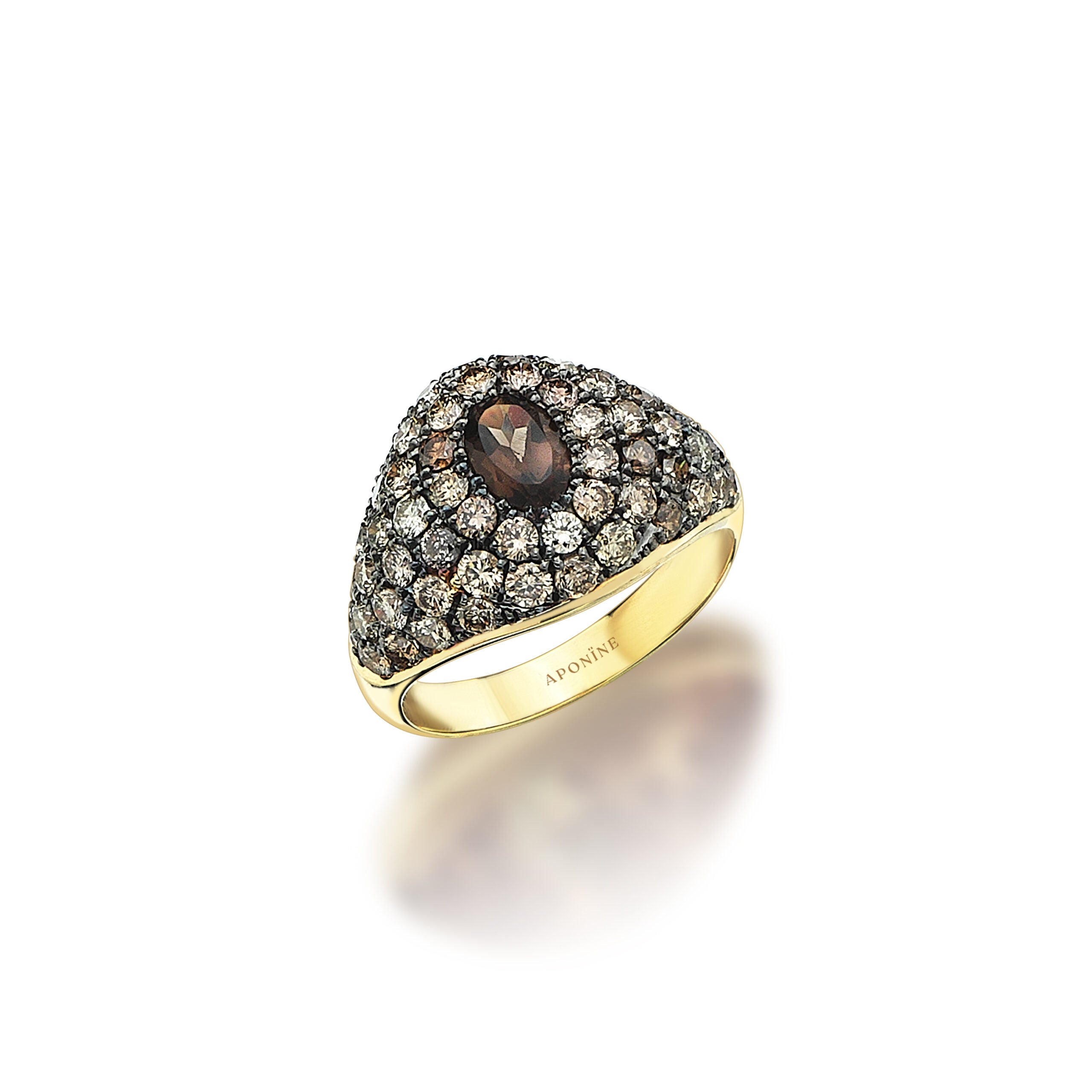 All Over Gem Ring with Champagne Diamond