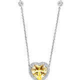 Heart Drop Necklace - Citrine