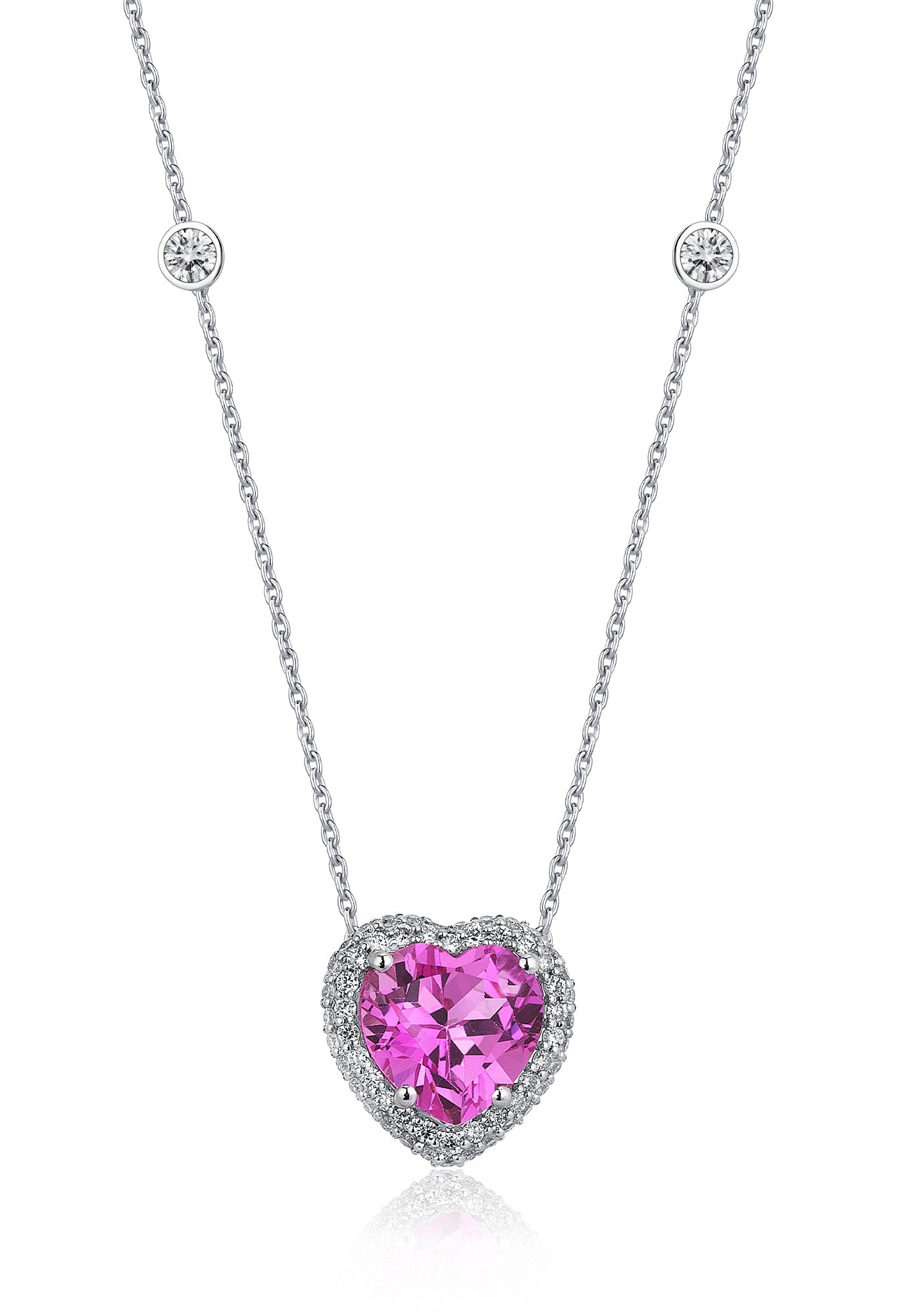 Heart Drop Necklace - Alexandrite Pink