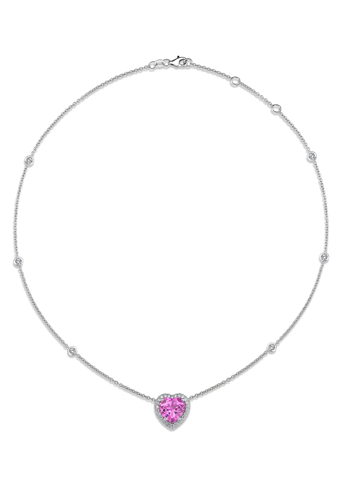 Heart Drop Necklace - Alexandrite Pink