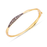 Wave Cuff with White & Champagne Diamonds