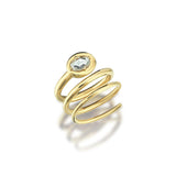 Swirl Gem Ring with Colorless Sapphire
