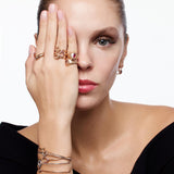 Mini Pebble Ring with Pink Sapphire Drops