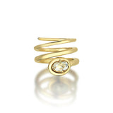 Swirl Gem Ring with Colorless Sapphire