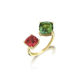 Twin Ring - Pink&Green Tourmaline
