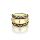 Yellow Heart & Soul Ring Triple