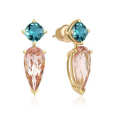 Noble Earrings - Aquamarine&Pink Morganite