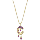 Pave Melting C Necklace