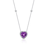 Heart Drop  Necklace - Amethyst
