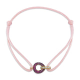 Bonbons Strings Bracelet with Pink Sapphire&Diamond Drops