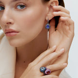 XL Bonbons Küpe - Tanzanit & Safir