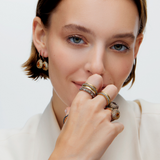 Siyah & Şampanya Pırlantalı Parti Yüzüğü