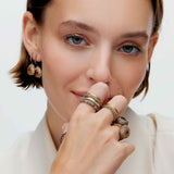 Pebble Yüzük - Dumanlı Kuvars ve Şampanya Pırlantaları