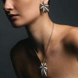 Palm Earrings with Pave Diamonds