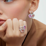 Kalpli Damla Küpe - Morganit Pudra Pembesi