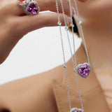 Kalpli Damla Kolye - Morganit Pudra Pembesi