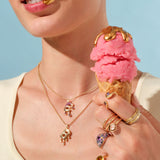 Pave Melting E Necklace