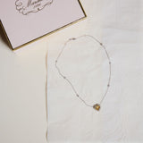 Kalpli Damla Kolye - Süslü Sitrin