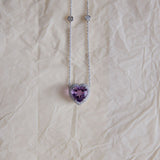 Heart Drop  Necklace - Amethyst