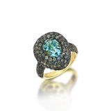 Bonbons Yüzük - Yeşil Turmalin & Safir