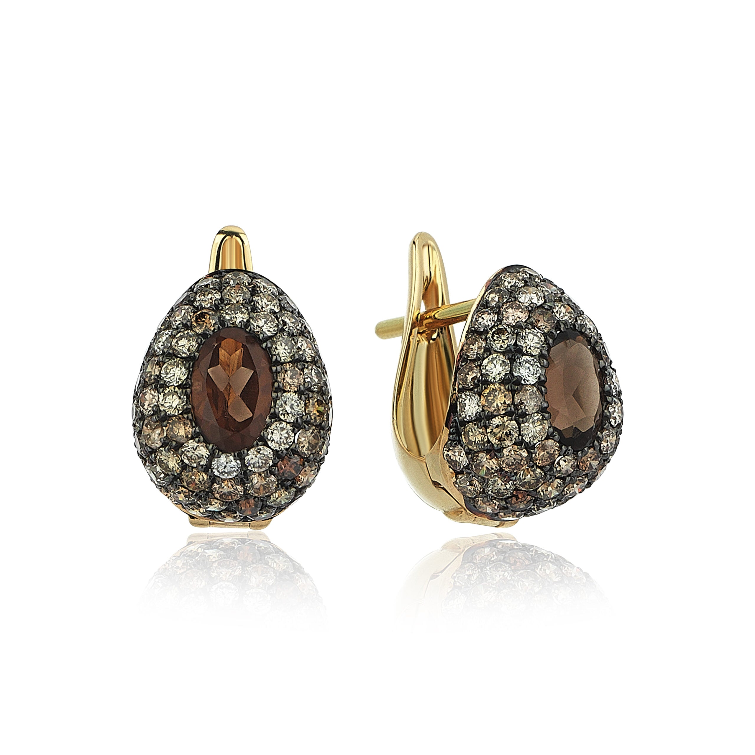 All Over Gem Hoops with Champagne Diamond