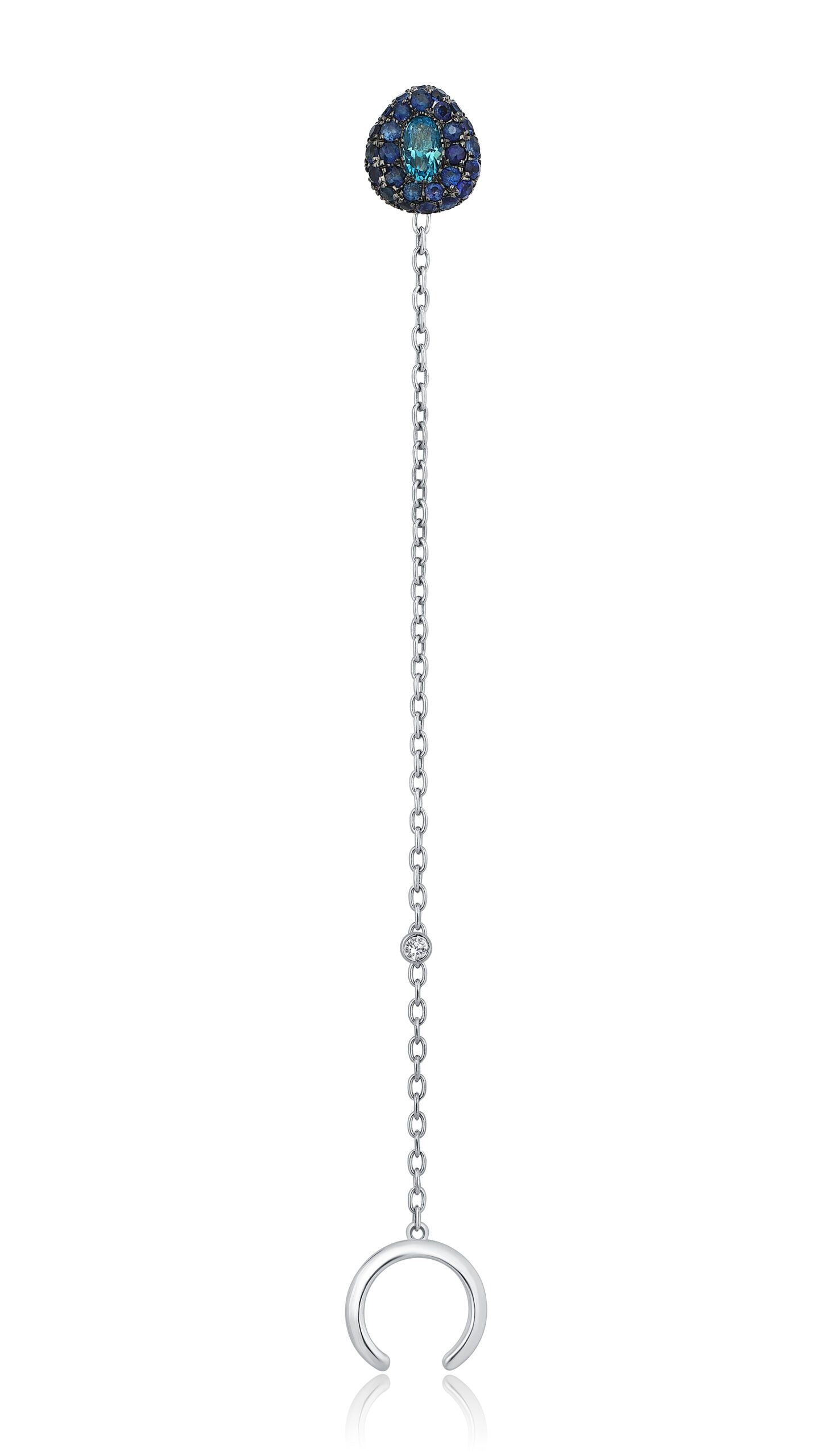 All Over Gem Earcuff with Blue Topaz
