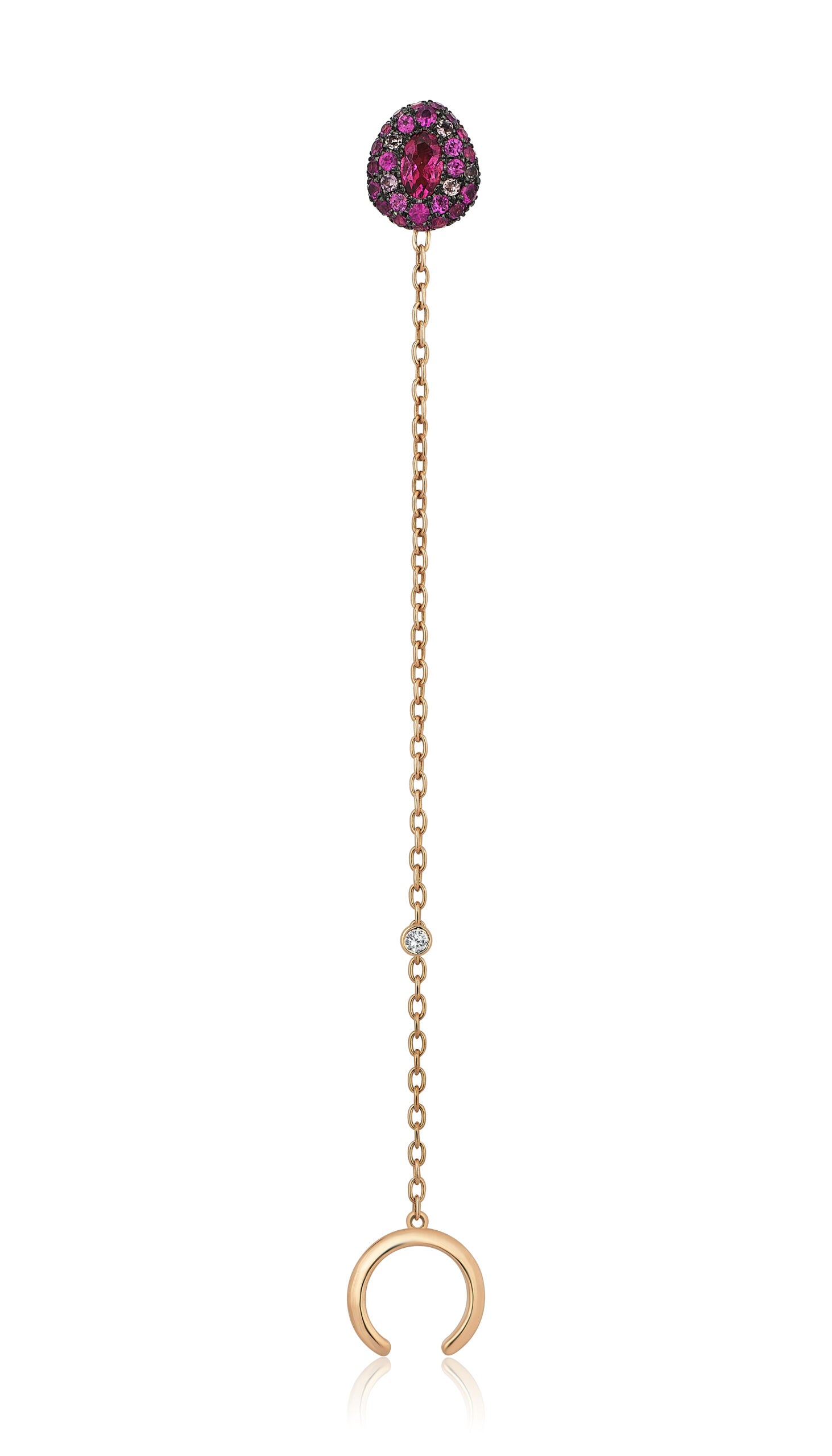 All Over Gem Earcuff with Pink Sapphire