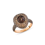 Pebble Yüzük - Dumanlı Kuvars ve Şampanya Pırlantaları