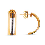 Siyah Pırlantalı Özel Gün Küpeleri