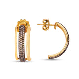 Şampanya Pırlantalı Özel Gün Küpeleri