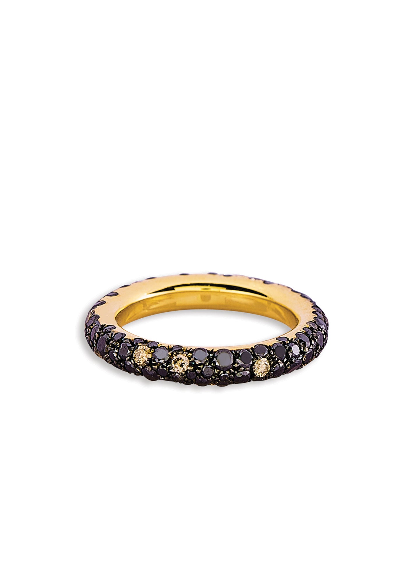 Party Ring with Black  &amp; Champagne Diamonds