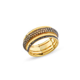 Çift Pırlanta Siyah &  Şampanya Quatro Yüzük