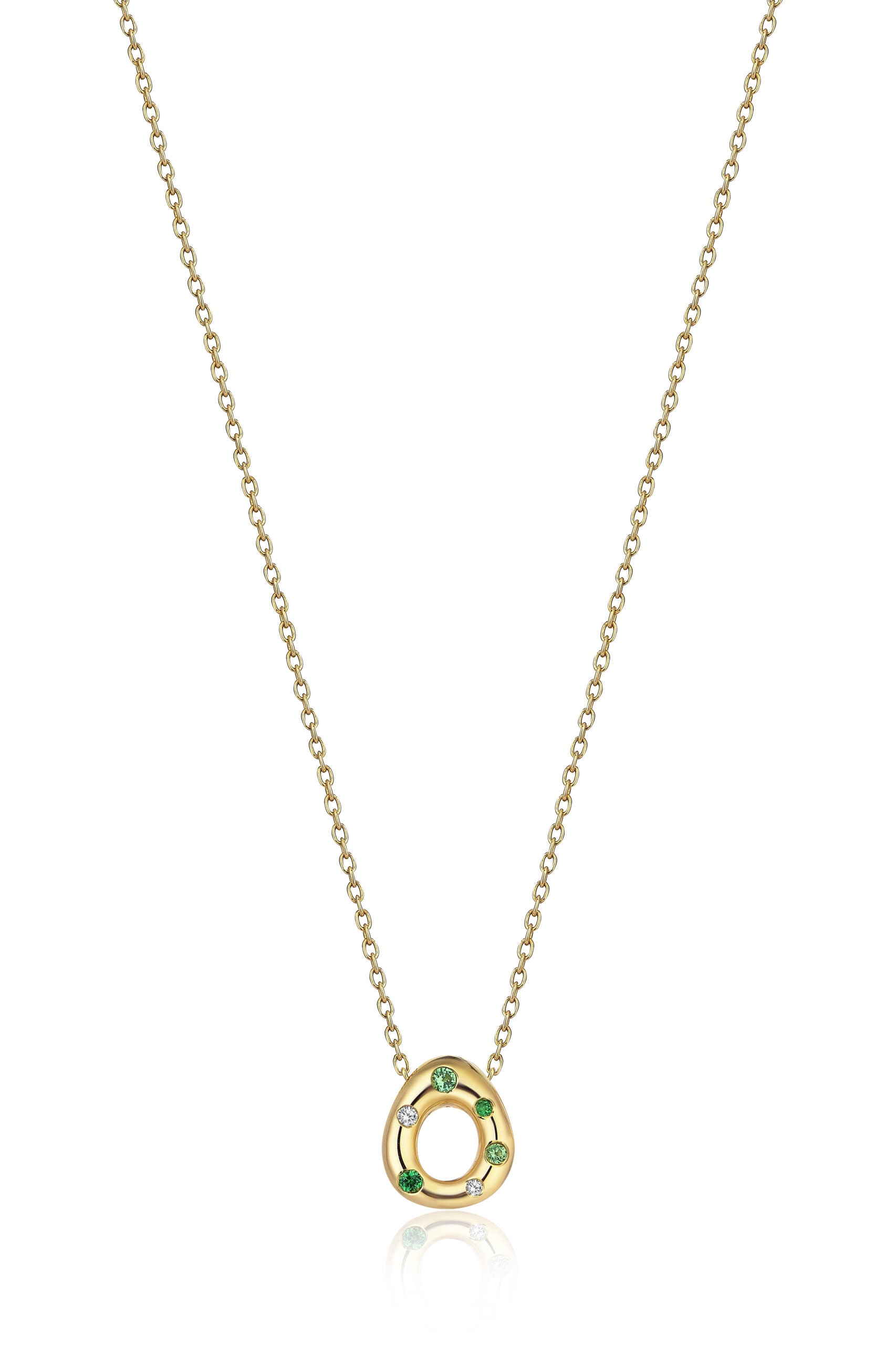 Mini Pebble Necklace with Savorite Drops (Medium)