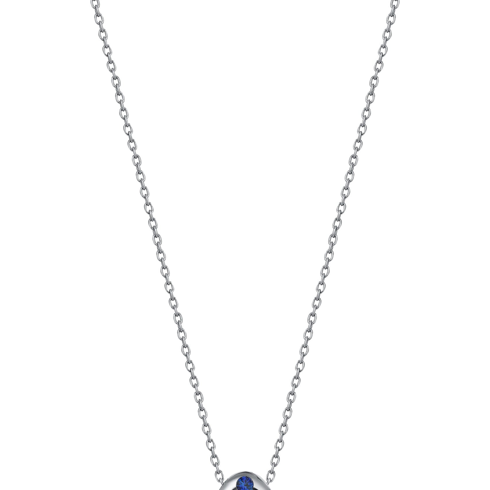 Mini Pebble Necklace with Sapphire Drops (Medium)